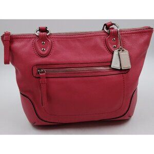 Coach Womens Hot Pink Leather M1220-23441 Shoulder Satchel Handbag Purse